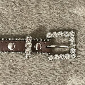 Brown Crystal Embellished Belt